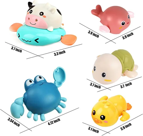 Miniatura 2 de Juguete de baño, bonito juguete de animales para bañera y piscina, juguetes de baño para bebés de 1 a 3 años, juego de juguetes de baño de agua