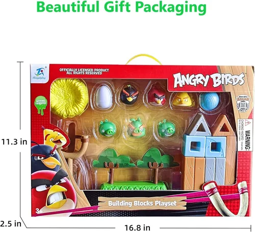 Miniatura 7 de ROLOSO Juguetes de Angry Birds con Licencia Recién Lanzados Conjuntos de Juego Construir y Lanzar Ladrillos de Construcción Conjuntos de Bloques