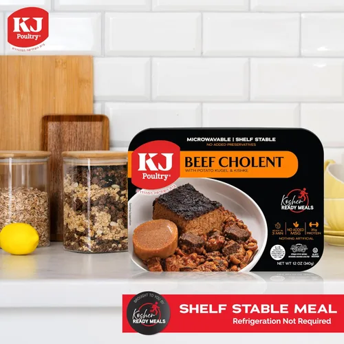 Miniatura 5 de KJ Poultry Comidas preparadas Kosher – Chulent de carne y kugel, MRE comidas de carne listas para comer, comida de shabat (paquete de 6) preparada