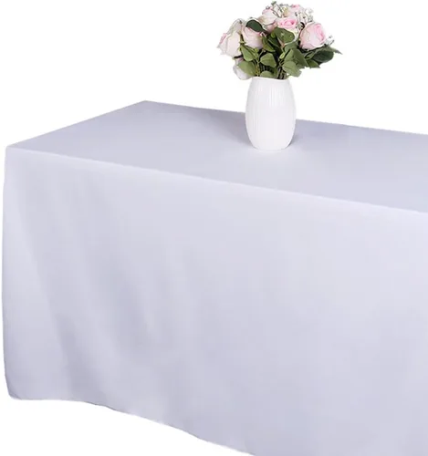 Miniatura 5 de GFCC Mantel cuadrado de poliéster blanco de 120 x 120 pulgadas. Decoración de mesa para fiestas