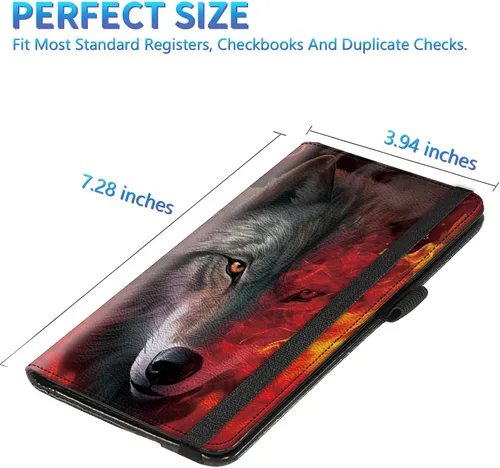 Miniatura 65 de Funda para chequera para hombres y mujeres, cartera de cuero RFID con ranuras para tarjetas de crédito, soporte de cheques duplicados personales