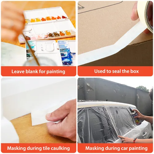 Miniatura 6 de Cinta adhesiva de arte blanca Fantasyon, cinta de enmascarar para artistas, cinta de papel removible para dibujo de arte, pintura de acuarela