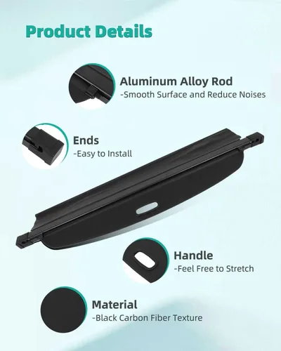 Miniatura 2 de SCITOO Cubierta de Carga Sombrilla 2022-2024 Compatible con Accesorios para Hyundai Tucson, Protector Retráctil para Maletero Trasero, Privacidad