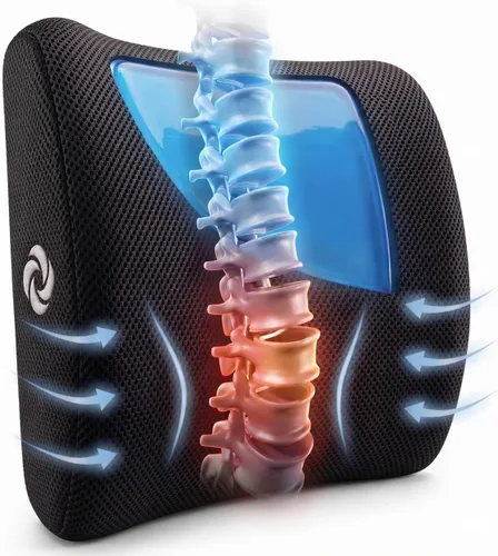 Miniatura 11 de Samsonite Almohada ergonómica de apoyo lumbar para silla de oficina, silla de juegos o automóvil, cojín de espuma viscoelástica con malla ventilada