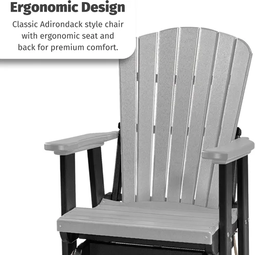 Miniatura 4 de DutchCrafters Slat Fan Back Poly Adirondack Swivel Glider Outdoor Patio Chair (Black)