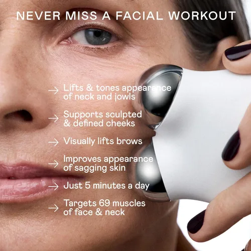 Miniatura 2 de NUFACE MINI+ Dispositivo masajeador facial microcorriente, aprobado por la FDA, herramienta de escultura facial y de cuello para tensar la piel