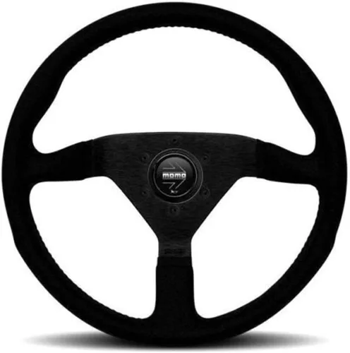 MOMO Motorsport Montecarlo Alcantara Street Volante Negro Alcantara Grip, Radios anodizados cepillados, BK Stitch 12.598 in