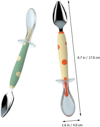 Miniatura 3 de Toddmomy Cucharas de pomelo medio dentado cítrico cucharas de postre vintage cucharas de postre cuchara dentada vajilla de comida para bebés