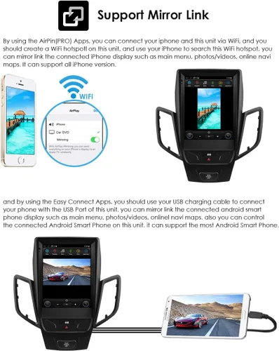 Miniatura 6 de 9.7 pulgadas HD pantalla táctil Android 14 estéreo de radio de coche actualización para Ford Fiesta 2009-2020 Carplay inalámbrico Android Auto