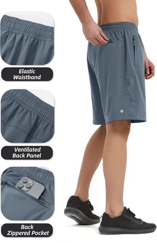 Miniatura 4 de Pantalones cortos deportivos para hombre, pantalones cortos de entrenamiento para correr, tenis, gimnasio, 5, 7, 9 pulgadas, cómodos, ligeros, 3