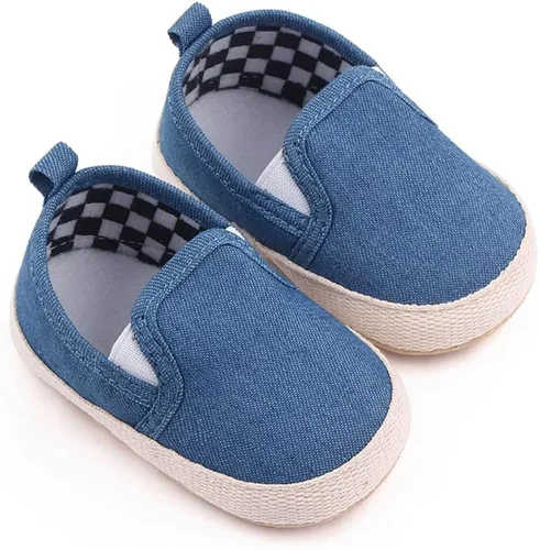 Miniatura 4 de Clowora Unsex - Zapatos de lona para niños y niñas, para recién nacidos, antideslizantes, suela suave, para cuna, zapatos casuales para bebés de 3 a