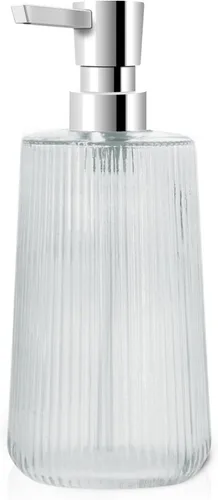 Miniatura 8 de Dispensador de Jabón de Vidrio para Baño, Dispensador de Jabón de 250ml/8.5oz para Cocina con Bomba, Dispensador de Jabón de Mano Estilo Rayas