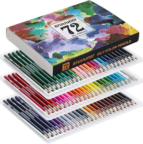 LBW - Lápices de colores para libros de colorear para adultos, juego de 72 lápices de color profesionales a base de aceite de núcleo blando para
