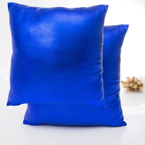 Miniatura 7 de Juego de 2 fundas de cojín decorativas modernas metálicas y brillantes, fundas de almohada cuadradas suaves de piel sintética para sofá, cama, Verde