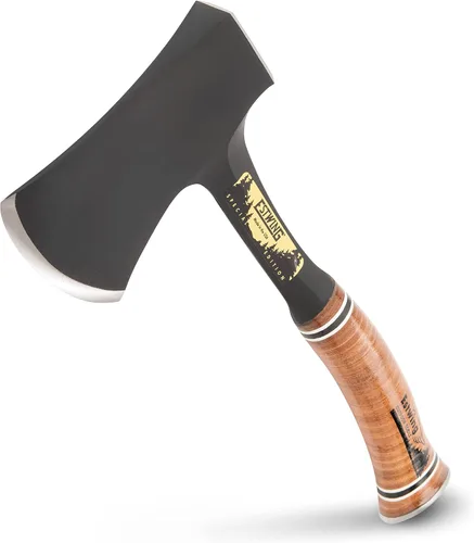 Miniatura 9 de Estwing Sportsman's Axe - Hacha de camping de 14 pulgadas con construcción de acero forjado y agarre de cuero genuino - E24A