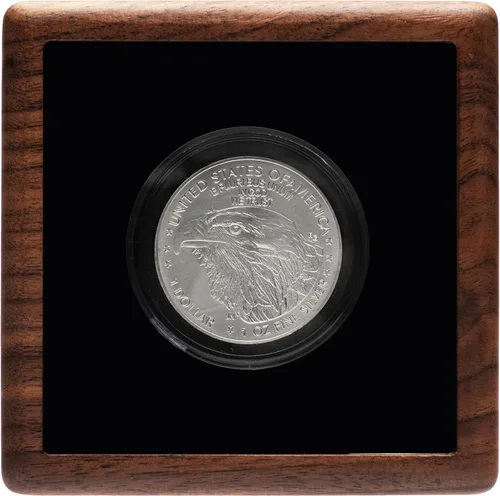 Miniatura 3 de Caja de presentación de monedas de madera de nogal individual con tapa transparente y cápsulas de monedas de plástico con junta ajustable