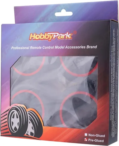 Miniatura 7 de HobbyPark Neumáticos y ruedas hexagonales de 0.669 in prepegados 42/100 2.9 con cinturón y ruedas RC Street con inserciones de espuma para carreras