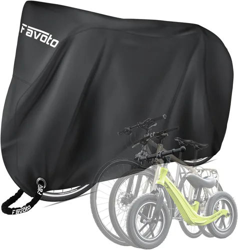 Miniatura 15 de Favoto - Funda impermeable para bicicleta al aire libre - Cubierta de bicicleta para 2 bicicletas XXL, protección contra el sol, la lluvia, el polvo