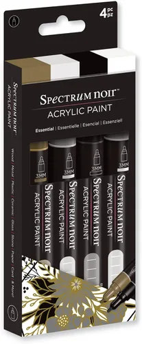 Rotuladores de pintura acrílica mezclables a base de agua, secado rápido y opaco, perfectos para capas, punta fina de bala, esencial (paquete de 4