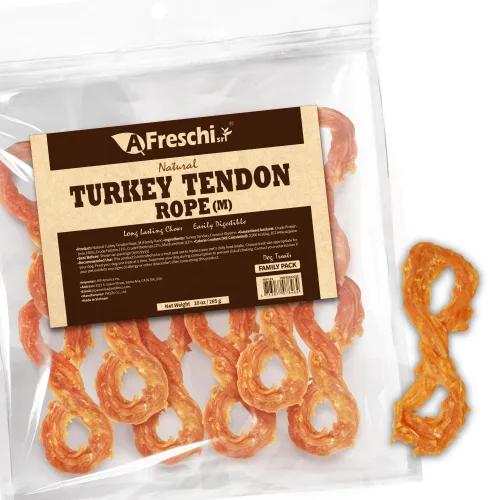 Miniatura 11 de AFreschi - Premios masticables de tendón de pavo para perros y cachorros, Signature Series, ingrediente de EE. UU., hipoalergénico, fácil