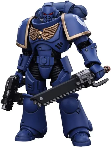 Miniatura 7 de JOYTOY Figura de acción 1/18 Warhammer 40,000 Space Marines Black Templars Outriders Colección Modelo Regalos de Cumpleaños Negro