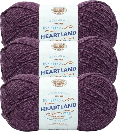 Miniatura 11 de Lion Brand Yarn Heartland Yarn - Hilo multicolor para tejer, tejer y tejer, paquete de 3, color congaree