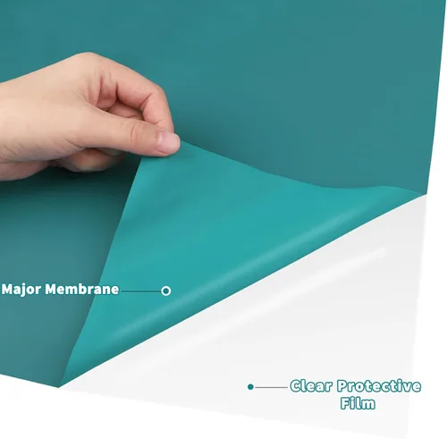 Miniatura 6 de WRAPXPERT Aqua - Rollo de vinilo de transferencia de calor, 12''x5ft vinilo HTV verde azulado para planchar, vinilo de prensa de calor para prendas