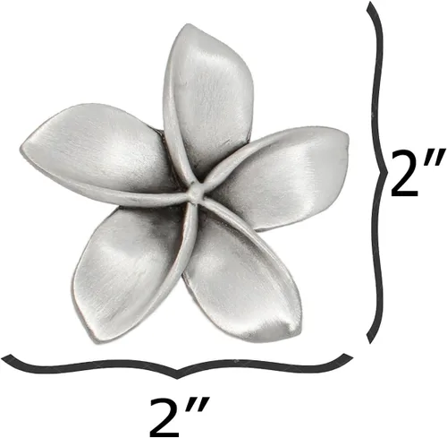 Miniatura 2 de Pomo de gabinete Plumeria (mediano) Colección Artist Pewter Herrajes para cocina, dormitorio, sala de estar, armarios de baño y cajones