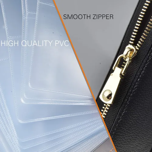 Miniatura 7 de Easyoulife - Monedero de cuero con cremallera, billetera portatarjetas para mujer, bloqueo RFID