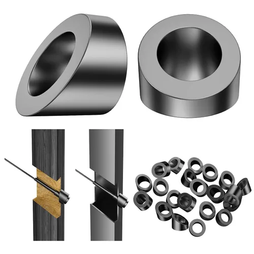 Miniatura 8 de BLIKA Paquete de 20 arandelas de ángulo negro de identificación de 1/4 pulgadas para barandillas de cable, arandelas biseladas de ángulo negro de 30
