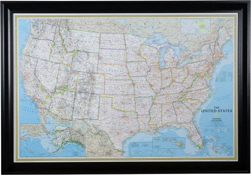 Miniatura 17 de Craig Frames mapa de viaje clásico de los Estados Unidos, Papel, 24 x 36 pulgadas