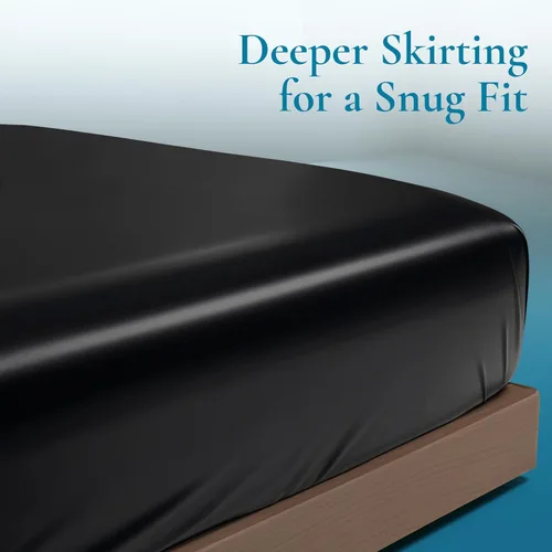 Miniatura 3 de Sábana bajera impermeable de vinilo negro para masaje California King con bolsillo lateral Protector de colchón, funda de cama para masaje Nuru