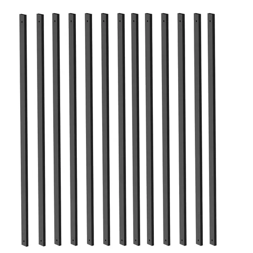 HZIU Paquete de 25 balaustres de cubierta con tapas de extremo y tornillos de 29.5 pulgadas, balaustres rectangulares para escaleras, kit de