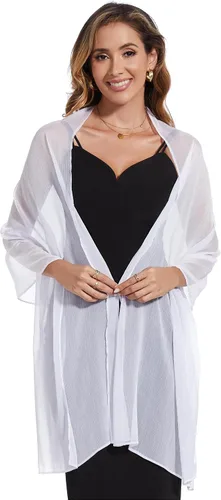 Miniatura 2 de Bufandas y envolturas de chal para mujer, para vestidos de fiesta de noche, transparentes, suaves, sedosos, de gasa, para boda o novia