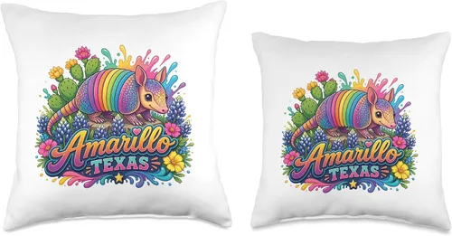 Miniatura 3 de Amarillo Texas Fun Colorful Armadillo Novelty Souvenir Throw Pillow