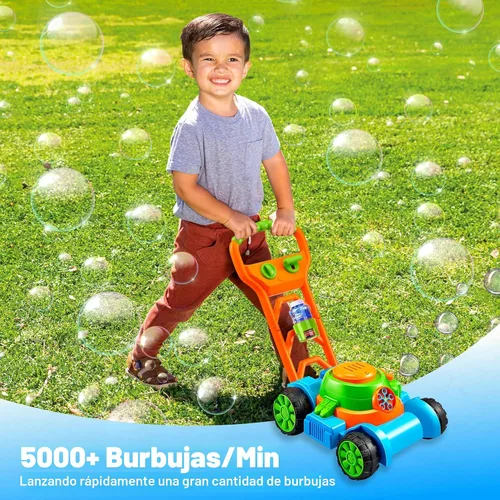 Miniatura 4 de SLOOSH - Cortacésped de burbujas para niños pequeños - Máquina de burbujas a prueba de derrames, juguete de juego de jardinería simulada para niños