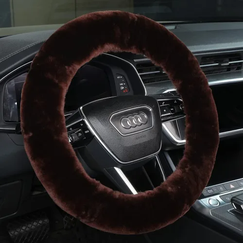 Miniatura 14 de OGLAND - Funda para volante de automóvil de lana de oveja esponjosa suave y esponjosa para vehículo automotriz universal, para mujer y hombre, 14