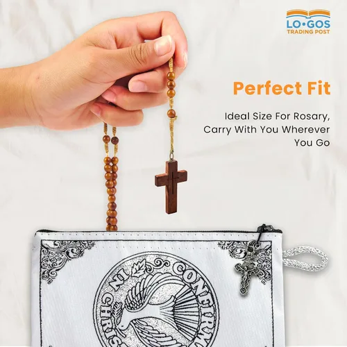 Miniatura 84 de Bolsa de rosario católico, estuche de rosario de bautismo para niños con números 6:24-26, versículo de la Biblia, 4 x 6 pulgadas, joyería y monedero