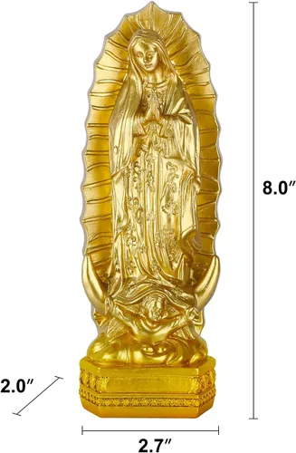 Miniatura 4 de orenm Figura de estatua de Nuestra Señora de Guadalupe de 8 pulgadas de alto, colección de estatua de María de Guadalupes, religiosa católica
