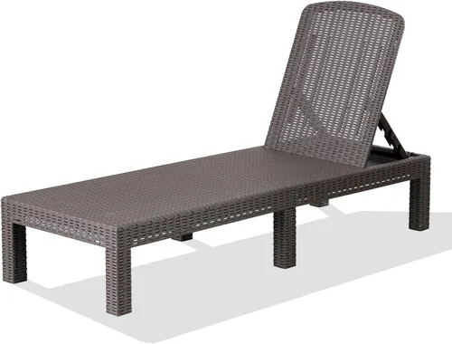 Miniatura 8 de Tumbona al aire libre para piscina, banco de patio, tumbona impermeable, gris