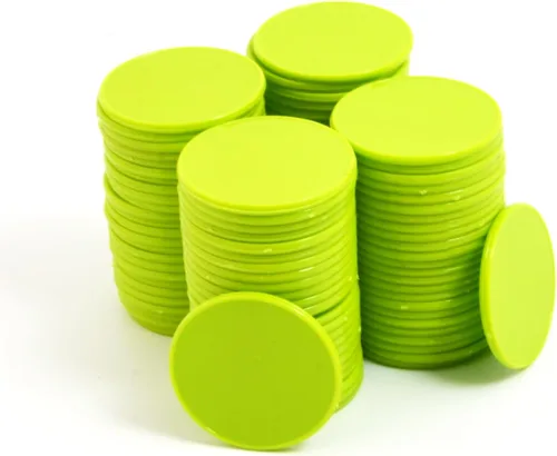 Smartdealspro 100 unidades de 1.260 in/1.26 pulgadas de plástico opaco de aprendizaje de discos, mini fichas de juego de fichas de póquer con caja