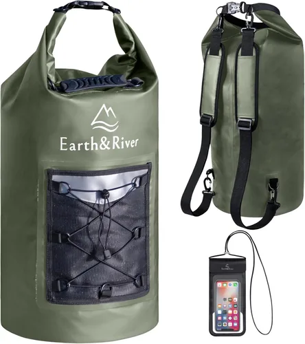 Miniatura 10 de EARTH&RIVER Mochila seca impermeable de alta calidad, extra gruesa, protección para todas las actividades acuáticas y campamentos, bolsa seca ligera