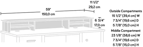 Miniatura 3 de Pemberly Row Organizador de madera de ingeniería, 59 pulgadas de ancho, acabado de arce natural, estantes ajustables con almacenamiento