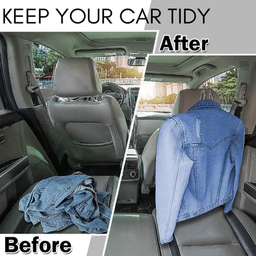 Miniatura 9 de Zone Tech y Zone Tech - Percha para colgar la cabeza del coche con barra extensible para el reposacabezas del automóvil, para chaqueta, traje