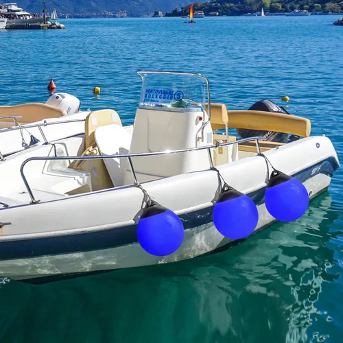 Miniatura 5 de X-Haibei Par de Defensas de Barco Bola Redonda Boya de Ancla, Bola Amortiguadora de Muelle Protección de Escudo de Vinilo Inflable Boyas de Amarre
