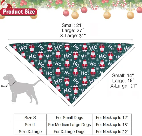 Miniatura 4 de ADOGGYGO Paquete de 4 Pañuelos de Navidad para Perros, Bufanda Triangular de Mascota, Baberos Triangulares, Conjunto de Pañuelos, Accesorios