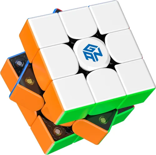 Miniatura 2 de GAN 356M Speedcube magnético 3x3 sin calcomanías, cubo de velocidad llavero