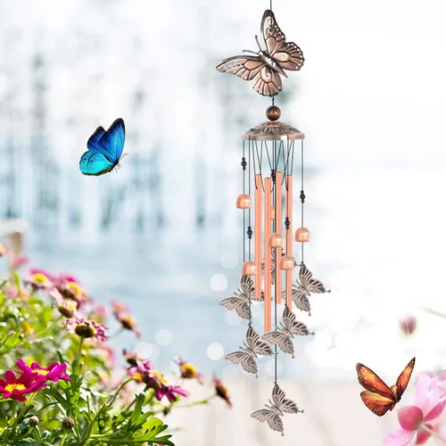 Miniatura 5 de Campanillas de viento de mariposa, regalo para abuela, regalos de cumpleaños para mamá para hija, regalo de amiga, tía, mujer, decoración