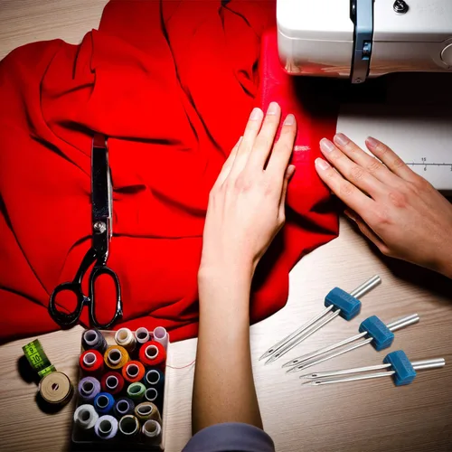 Miniatura 5 de 15 piezas para máquina de coser, doble aguja, doble estiramiento, 2 piezas, prensatelas de 9 ranuras para accesorios de máquina de coser doméstica