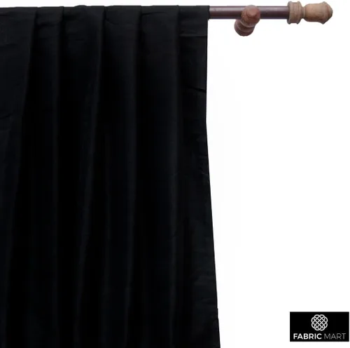 Miniatura 5 de Fabric Mart Direct Tela Dupioni de seda negra por el patio, 2 yardas continuas 41 pulgadas de ancho Slubbed Dupioni Silk Solid Color Black Negro